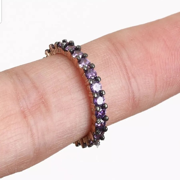 Amethyst, gold, sterling & Palladium ring
